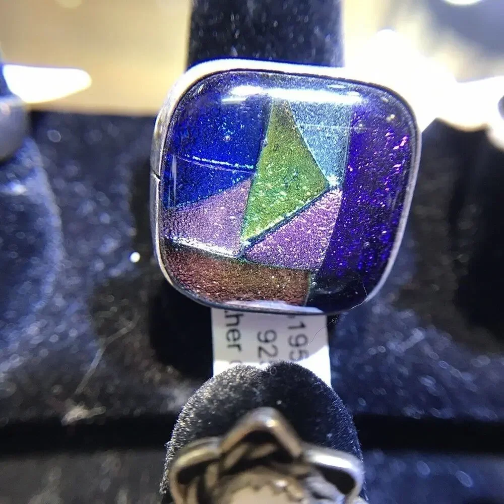 Robson Jewelers Square Geometric CZ Ring Sz19 925 NWT (All Stones Simulated)